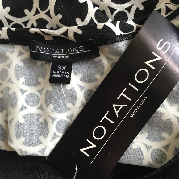Notations Black and White Abstract Layered Top 3X - Picture 10 of 12